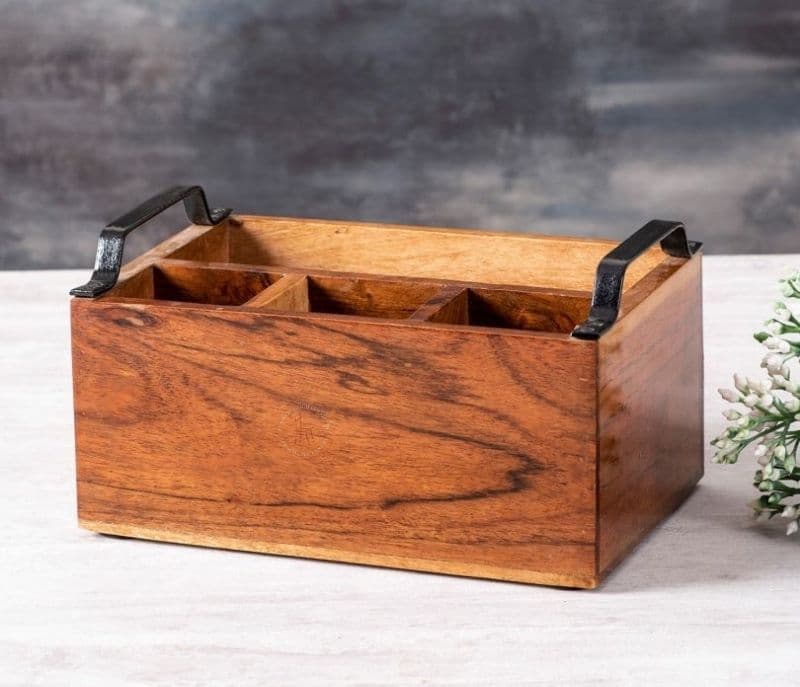 Image 2 for Meilani Holder with Black Handle 4 section Spoon Stand