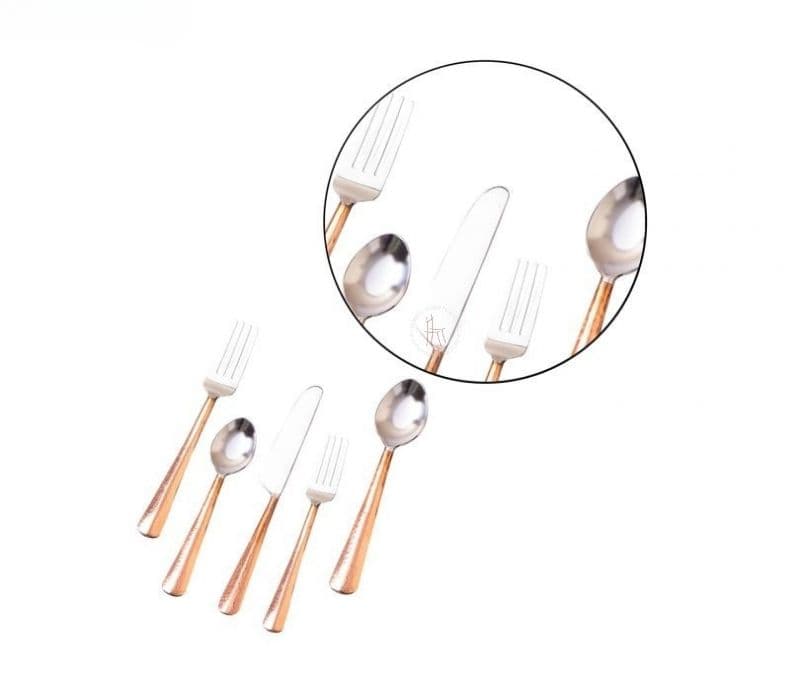Image 4 for Tallulah Stainless Steel Cutlery Set of 5 Copper Flat Handle