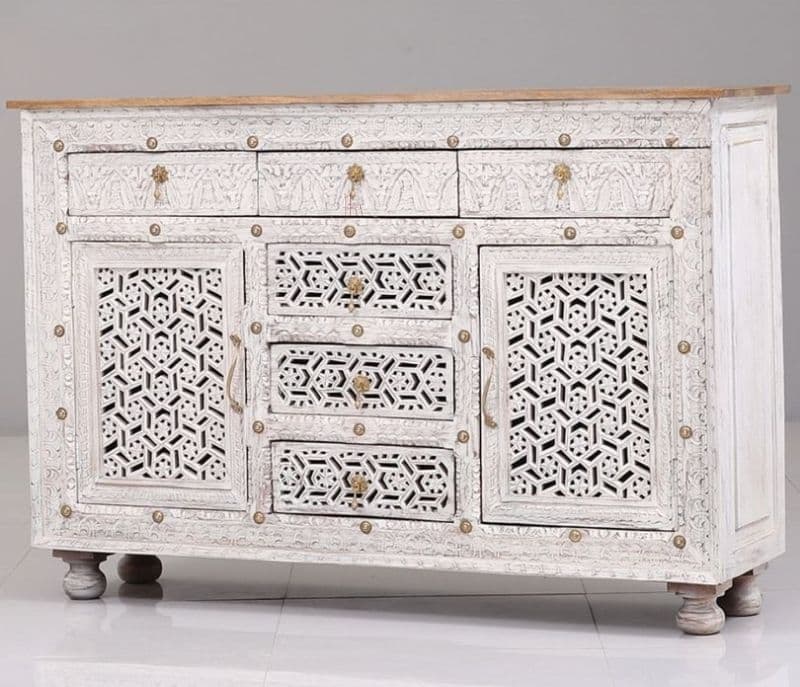 Image 2 for Emory White Cabinet and Sideboards with 6 Drawers