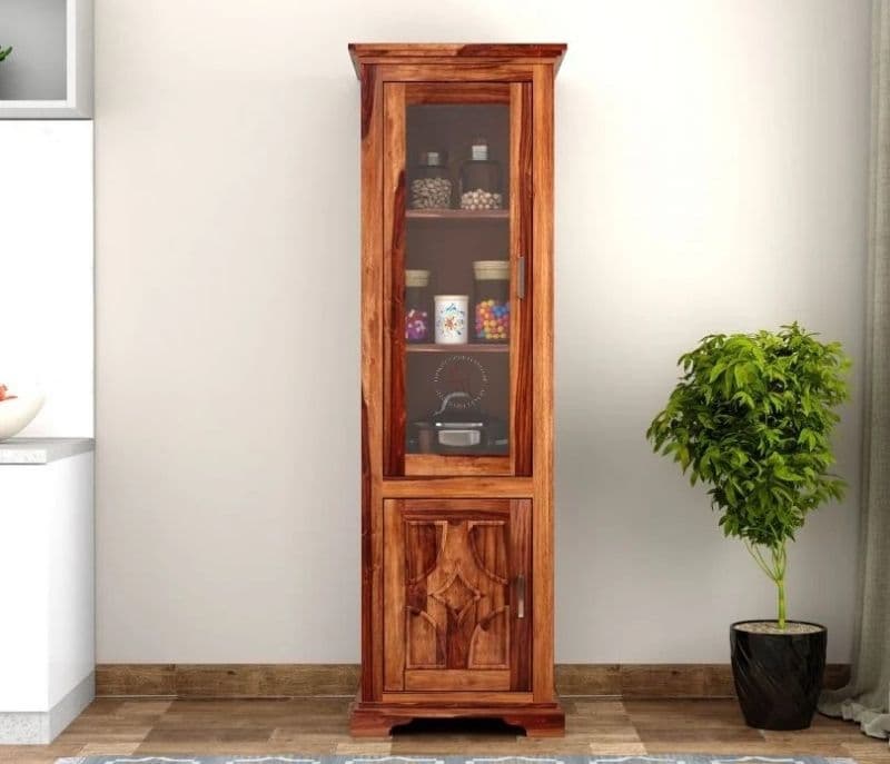 Violeta Single Door Crockery Unit (Honey Finish)