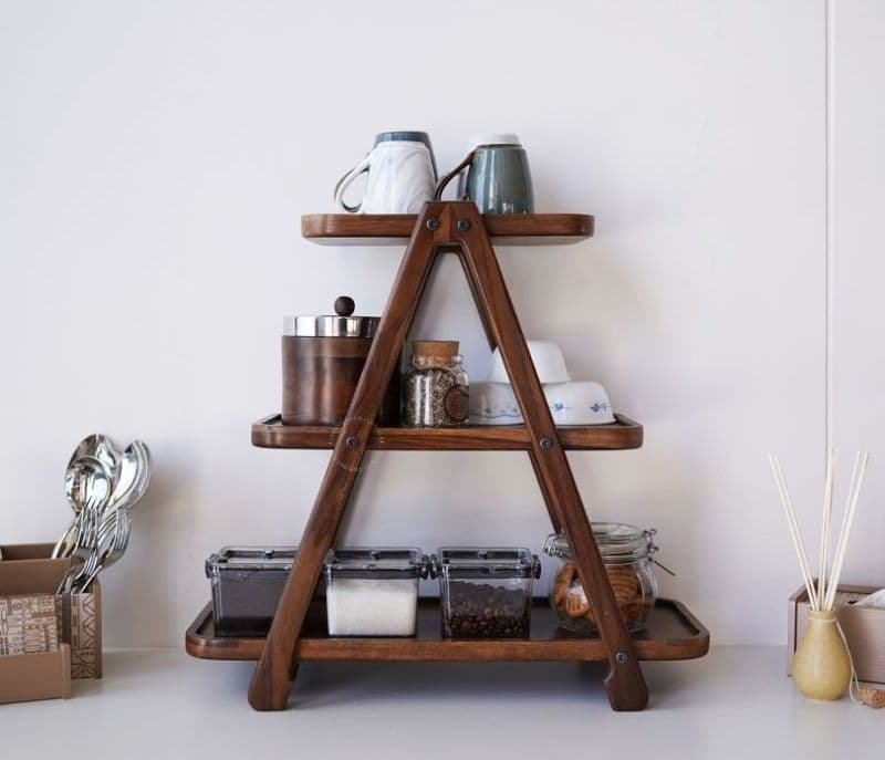 Image 4 for Veda 3 Tier Solid Wood Kitchen Rack