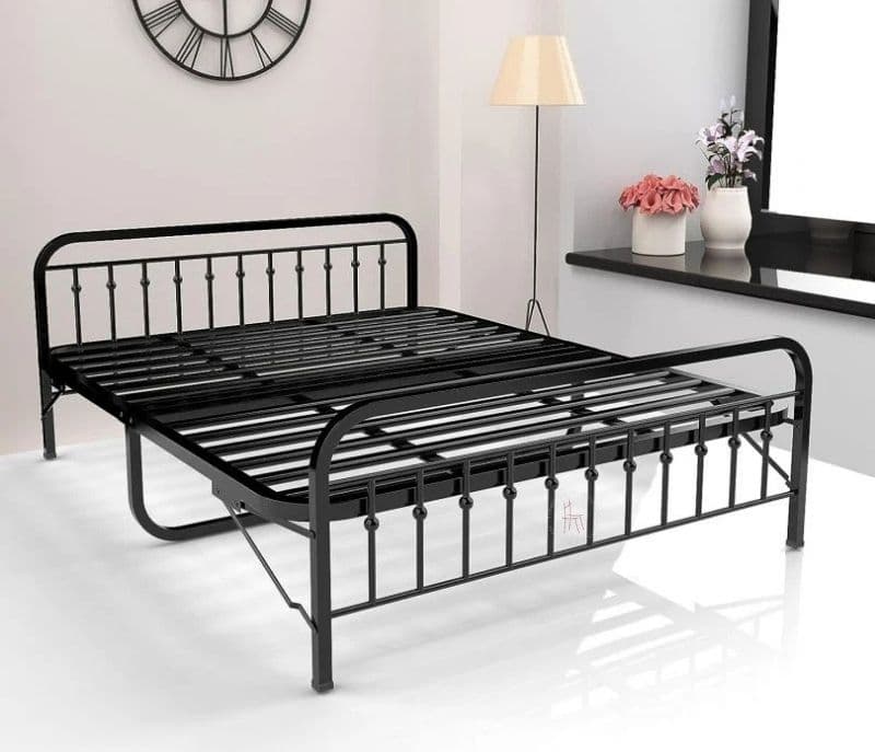 Mateo Folding Powder Coated Metal Queen Bed