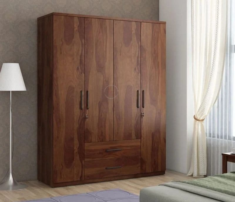 Tranquillo 4 Door Wardrobe (Exotic Teak Finish)
