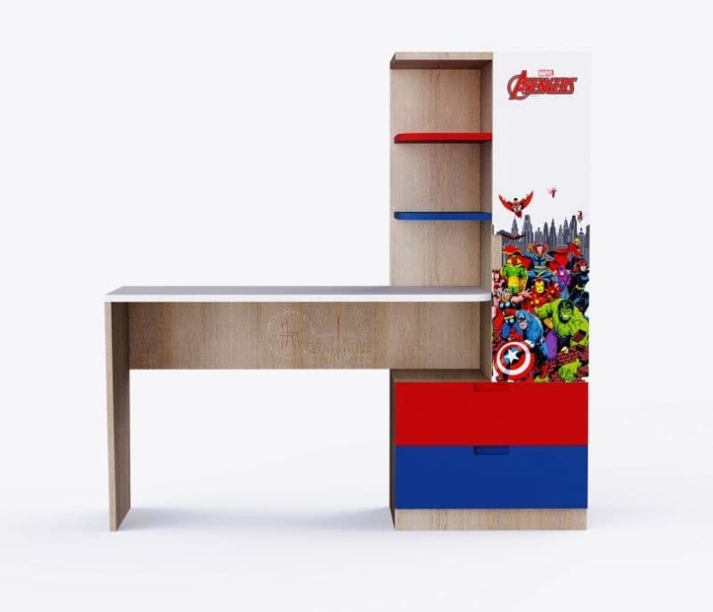 Image 5 for Shelby Finished Mr Practical Avengers Study Table with Cabinet and Drawers