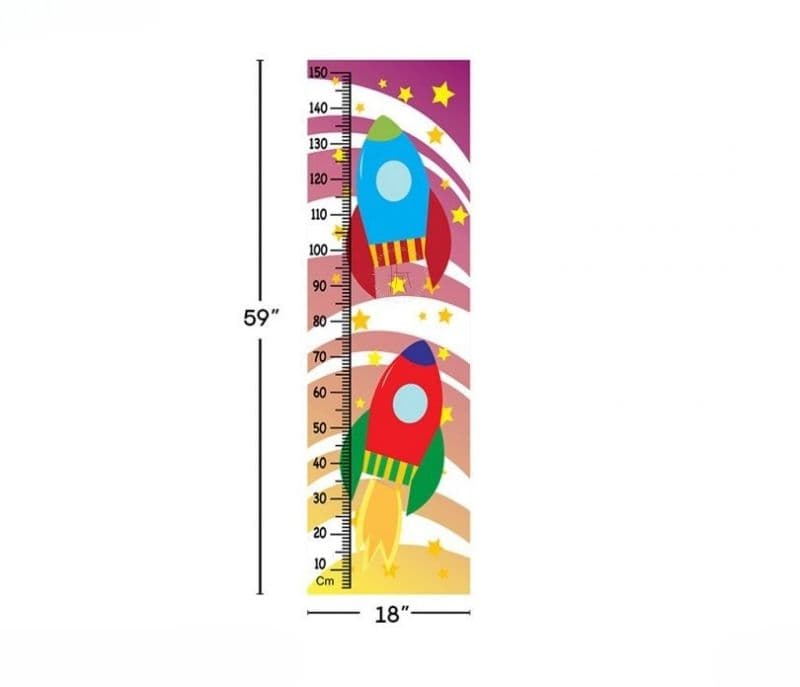 Image 3 for Chana Space Rockets Kids Height Chart Wall Decal
