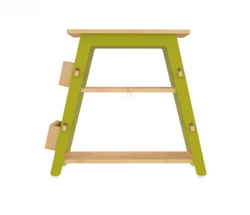 Image 6 for Araceli Red Pear Green Wooden Kids Bookshelf