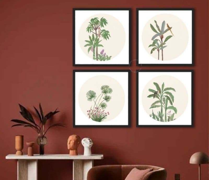 Image 2 for Tilly Tropical Tree Artistic Set of 4 Wall Frame