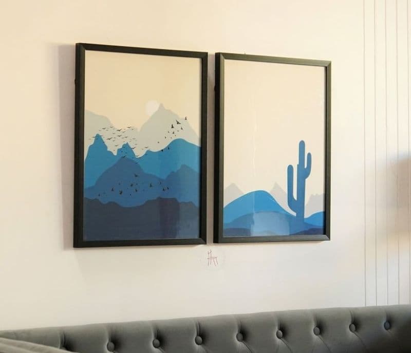Image 2 for Akira Blue And Grey Hues Landscape Set Of 2 Wall Frame