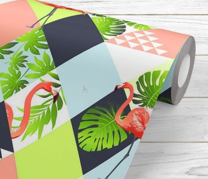 Image 4 for Jayleen Floral Leaves Pattern D2 Non-PVC Self-Adhesive Peel & Stick Vinyl Wallpaper Roll Cover 54 sq.ft.