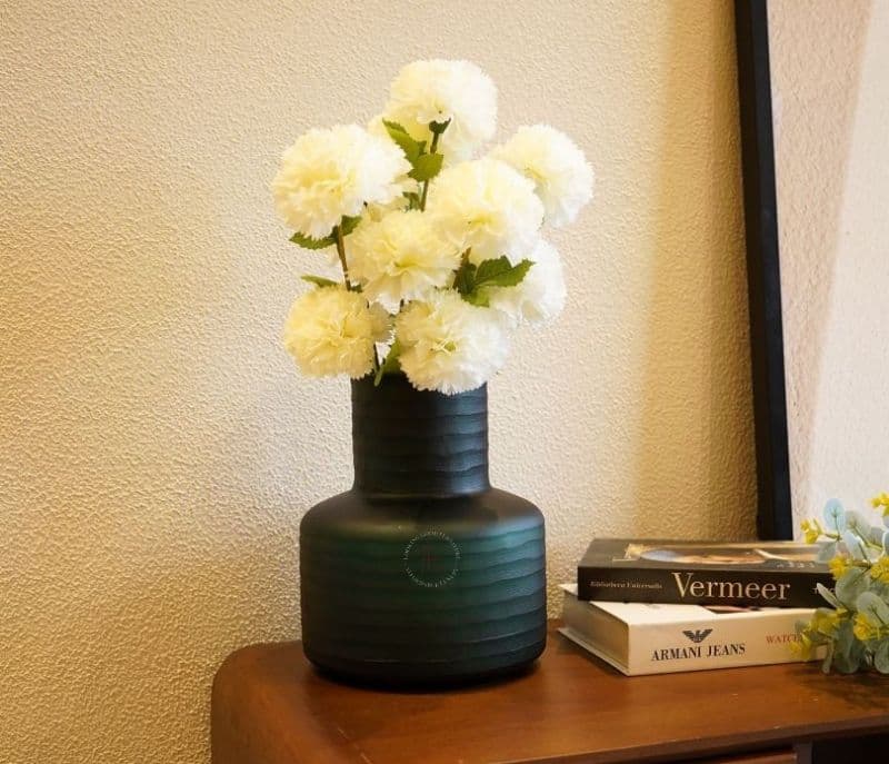 Gracelynn Cup Green Glass Vase