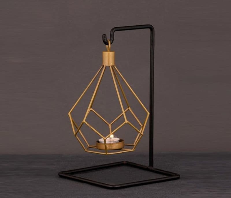 Image 2 for Lyric Black and Gold Handcrafted Hanging Tea Light Holder