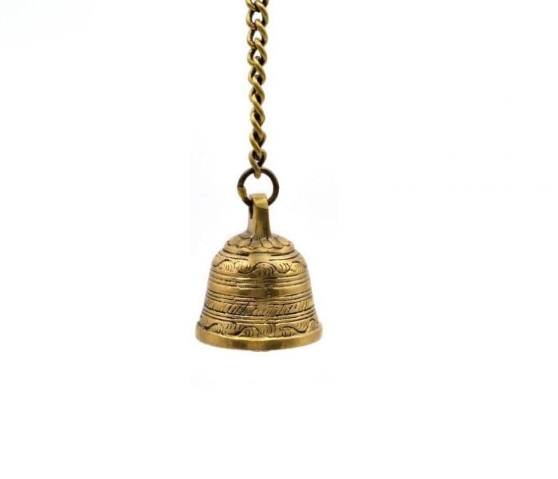 Image 2 for Genevieve Brass Temple Bell with Chain for Pooja