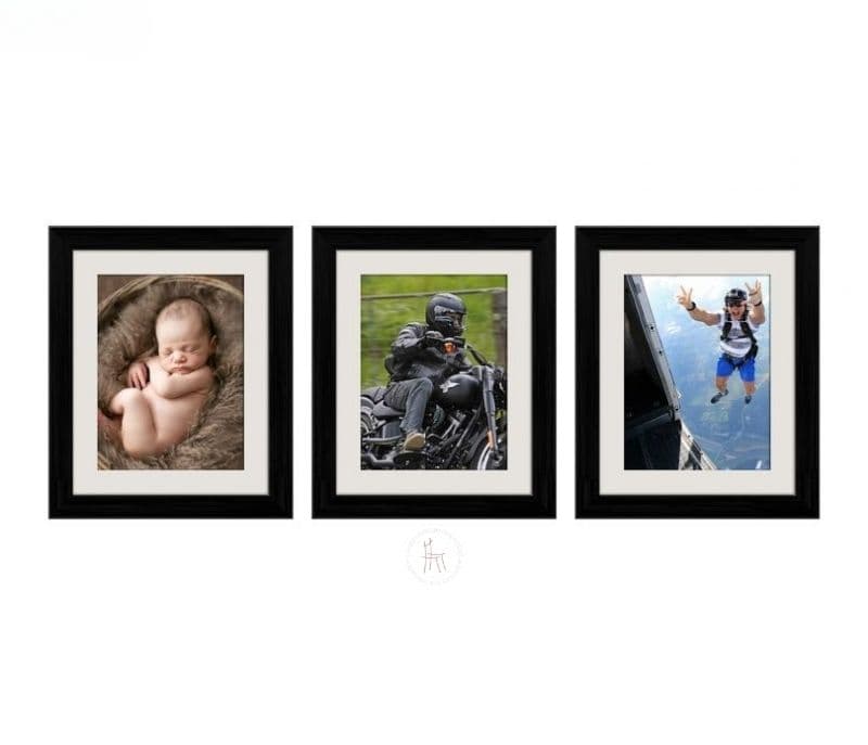 Image 2 for Wren Black Photo Frame With Mount - Set of 3