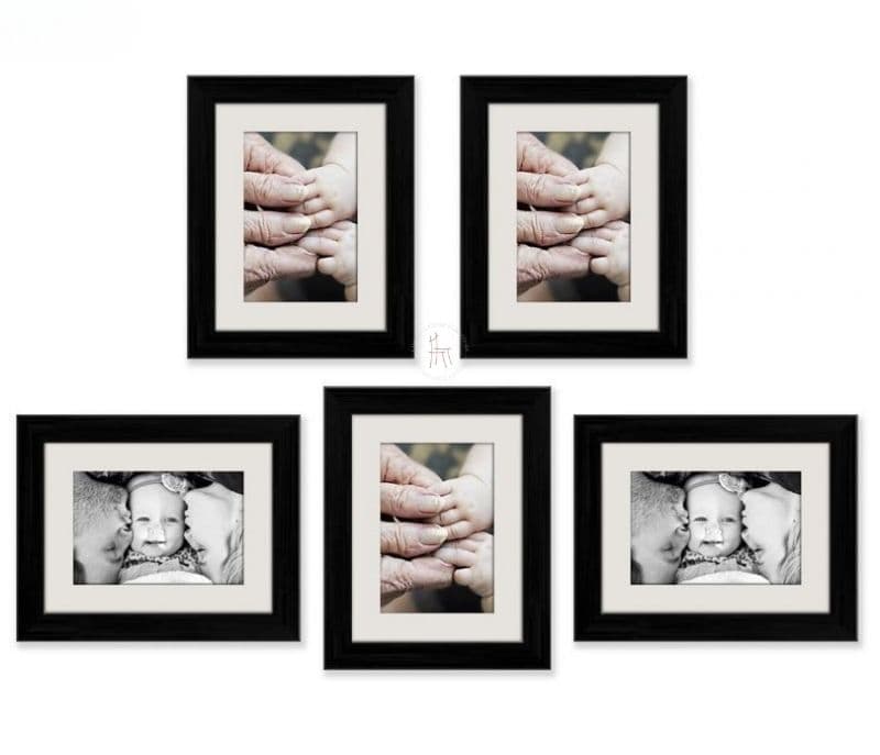 Image 3 for Noelle Black Wood Wall Frames - Set of 5