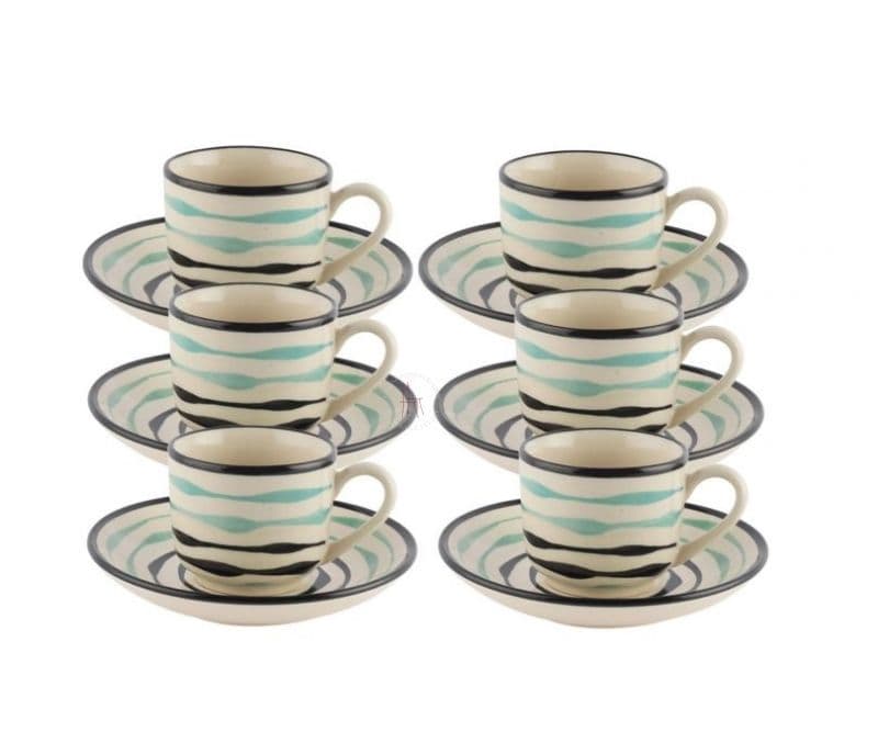 Image 4 for Magnolia  Off-white Ceramic Tea Cups with Saucers Set