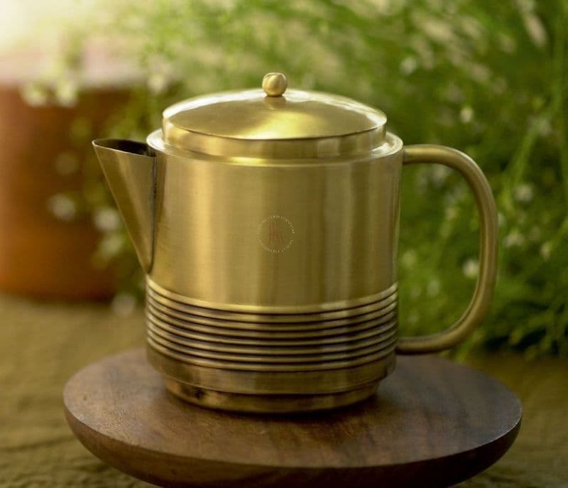 Image 3 for Summer Bhor Antique and Gold Metal Tea Set