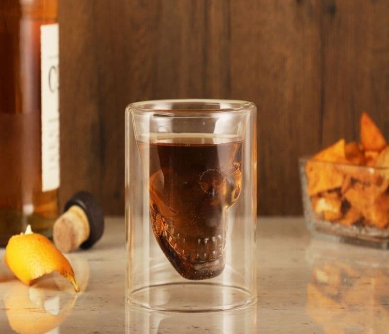 Brielle Double Wall Skull Whiskey Glasses 1 Piece 75 ML