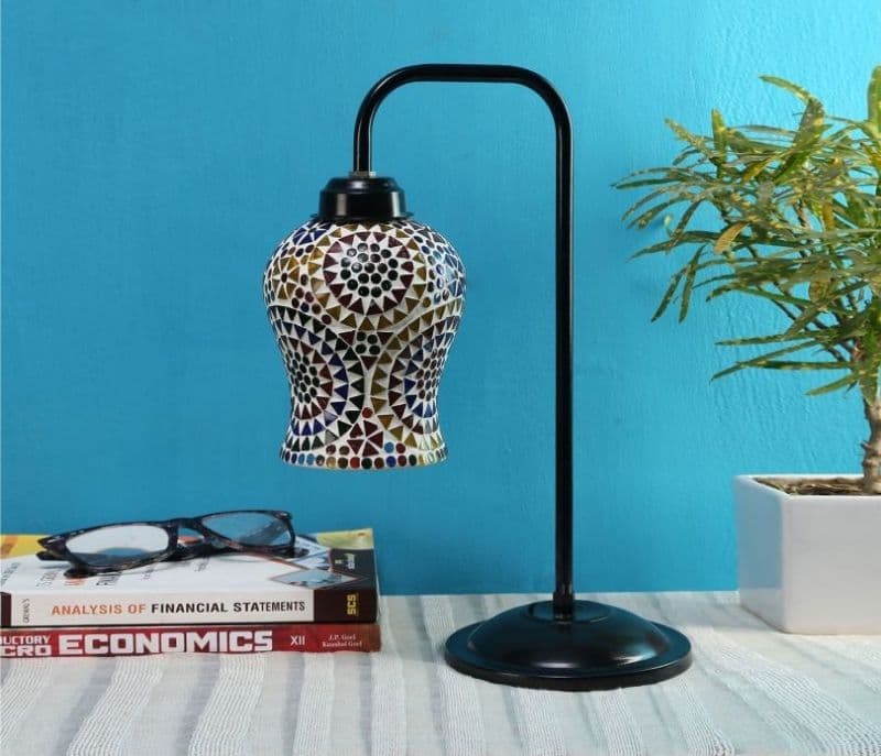 Image 2 for Saanvi Multi Color Glass Table Lamp With Black Base
