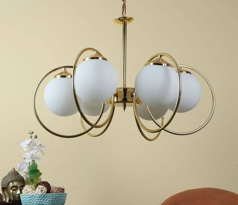 Image 3 for Maryam Modern Glass Chandeliers Gold Finish