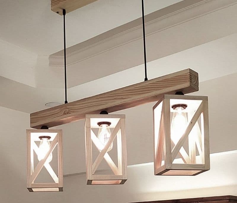 Image 4 for Alivia Brown Wooden Series Hanging Light