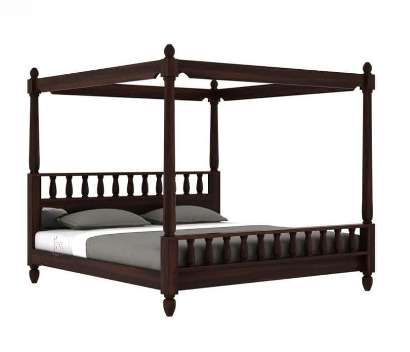 Image 3 for Zilda Poster Bed (Walnut Finish)