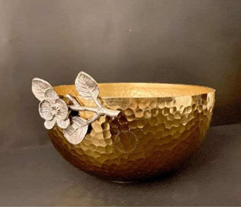 Image 2 for Stylish Metal Serving Bowl and Tong