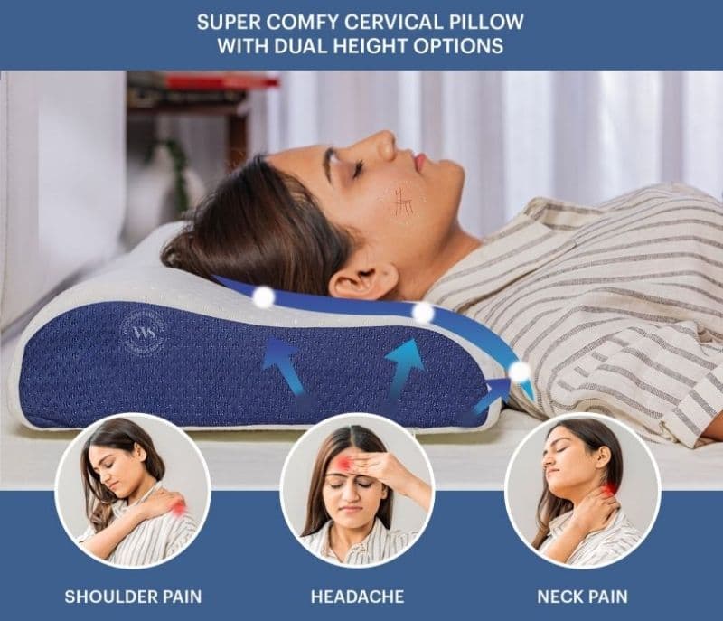 Image 4 for Priscilla Memory Foam Ultra Soft Contour Pillow, Ventilated Cool Gel Infused For Neck And Shoulder Pain With Removable Cover