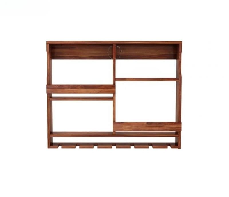 Image 3 for Saanvi Wall Mount Multipurpose Rack (Honey Finish)