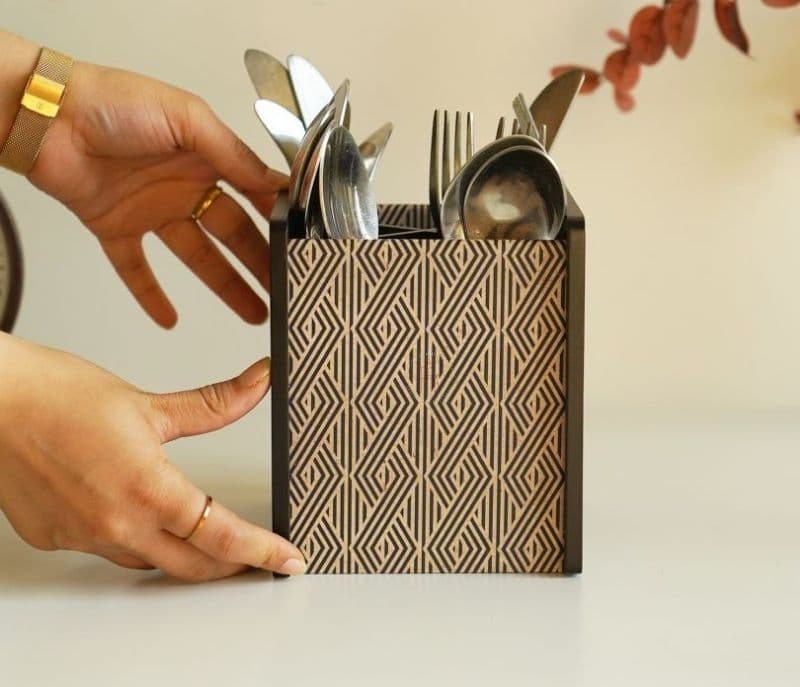 Image 3 for Theodora Wooden Cutlery Holde