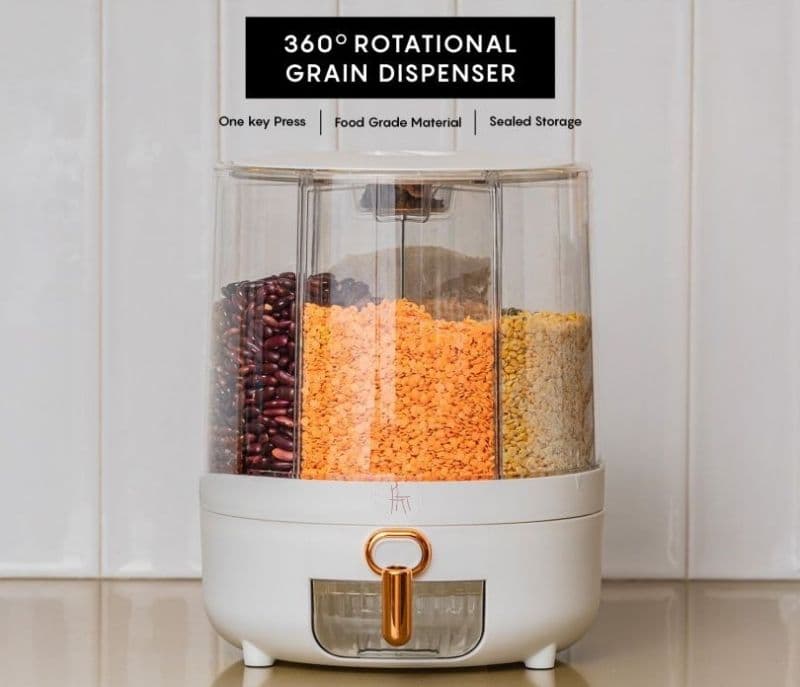 Image 9 for Neriah 6- Compartment All-In-One Rotating Grain Dispenser