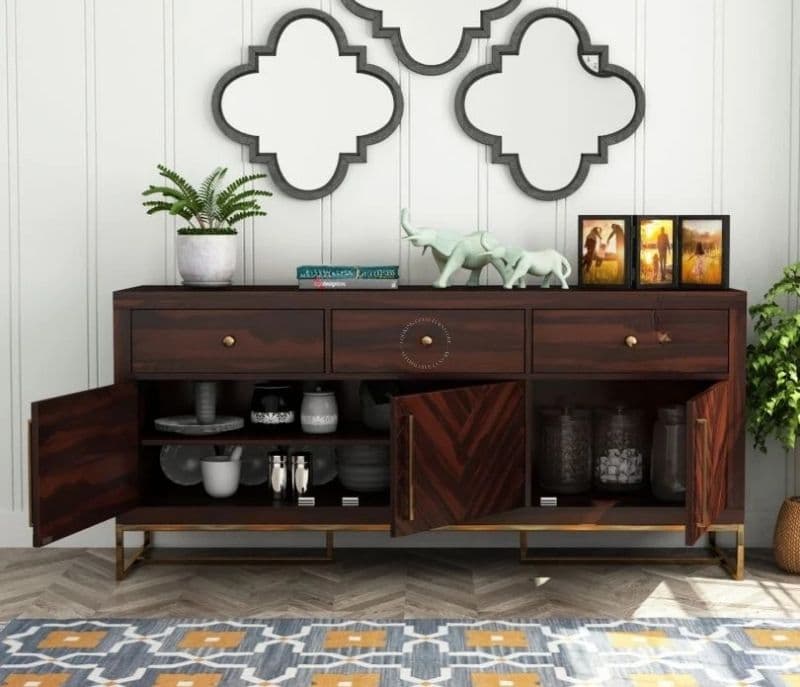 Meadow Sheesham Wood Cabinet and Sideboard (Walnut Finish)