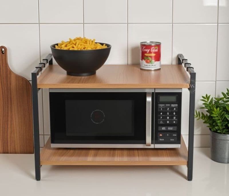 Image 2 for Marigold Engineered Wood Microwave Stand With 2 Tier Kitchen Organizer Storage