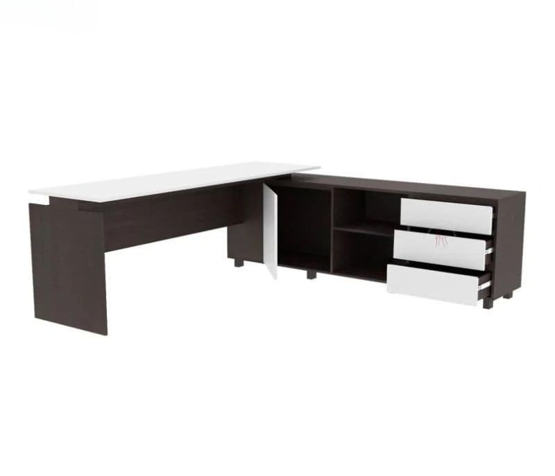 Image 4 for Kira  L shape Modular Office Table with Three Drawers