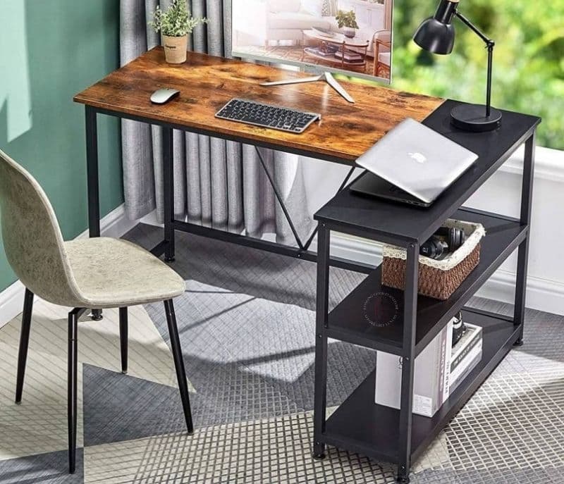 Image 3 for Zelda L-Shape Corner Desk with Storage Shelf