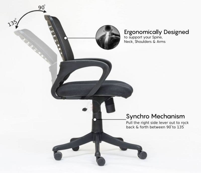 Image 4 for Makenzie Mid Back Mesh Office Ergonomic Chair With Tilting Mechanism