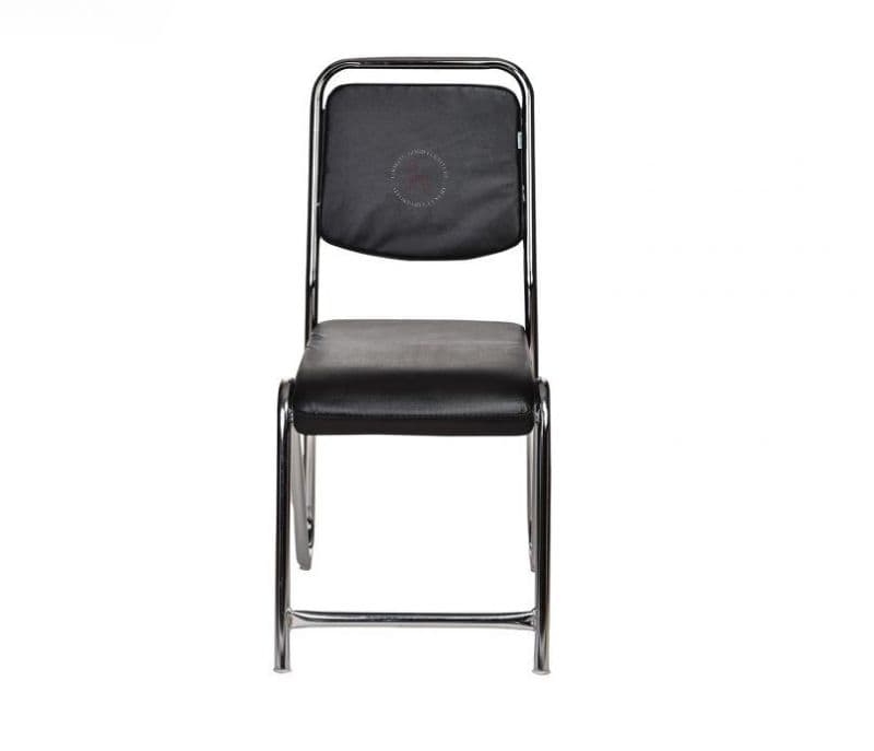 Image 5 for Rivka Set of 2 Ronald Black PU Chrome Plated Visitor Chair