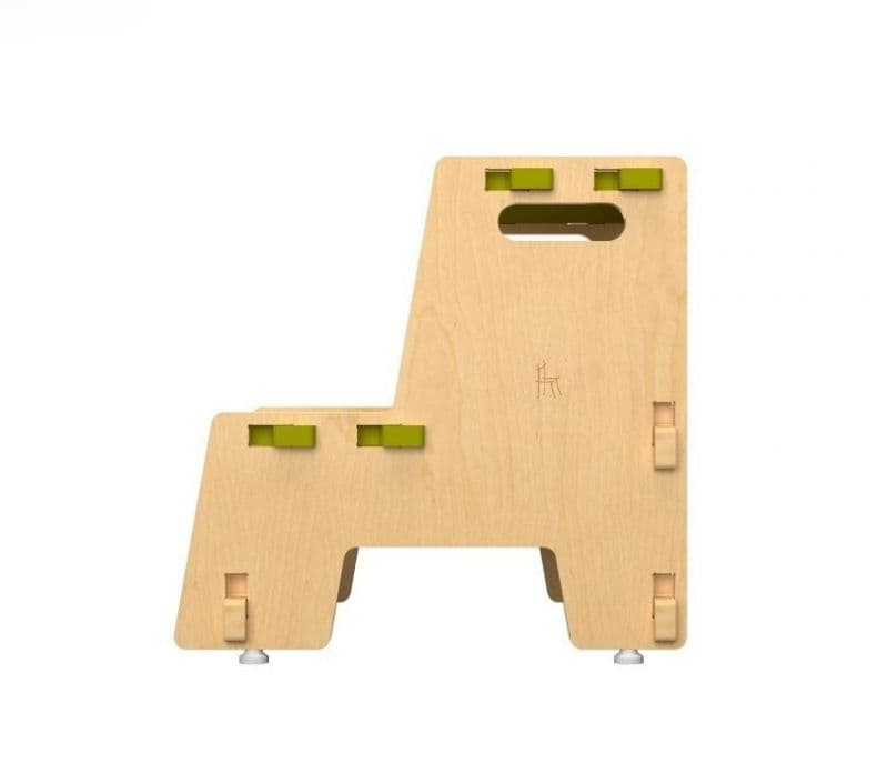 Image 5 for Aliza Green Wooden Kids Maroon Apricot Step Stool