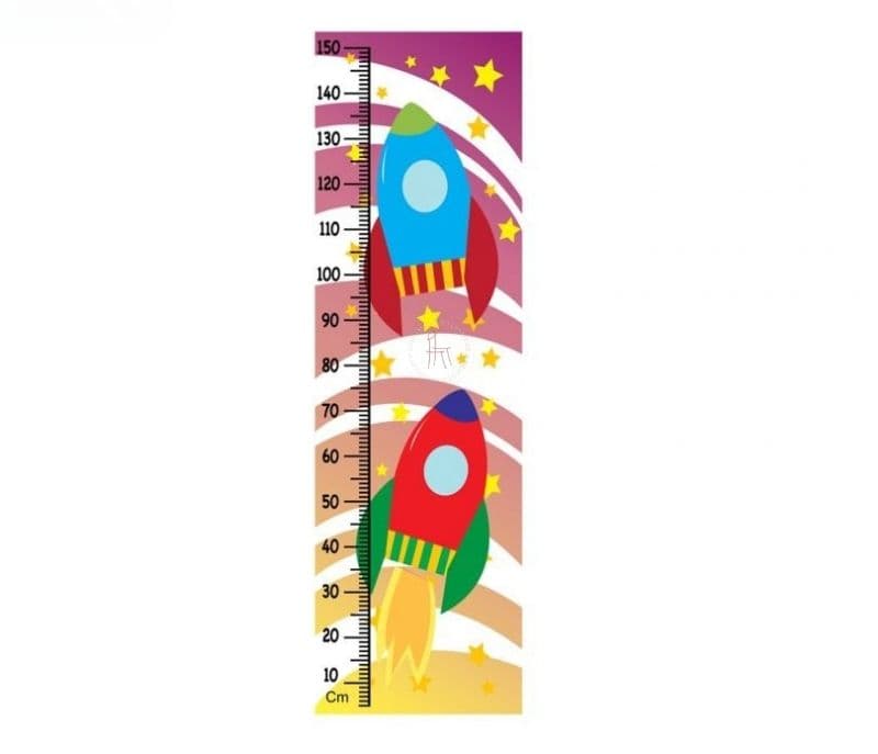 Image 2 for Chana Space Rockets Kids Height Chart Wall Decal