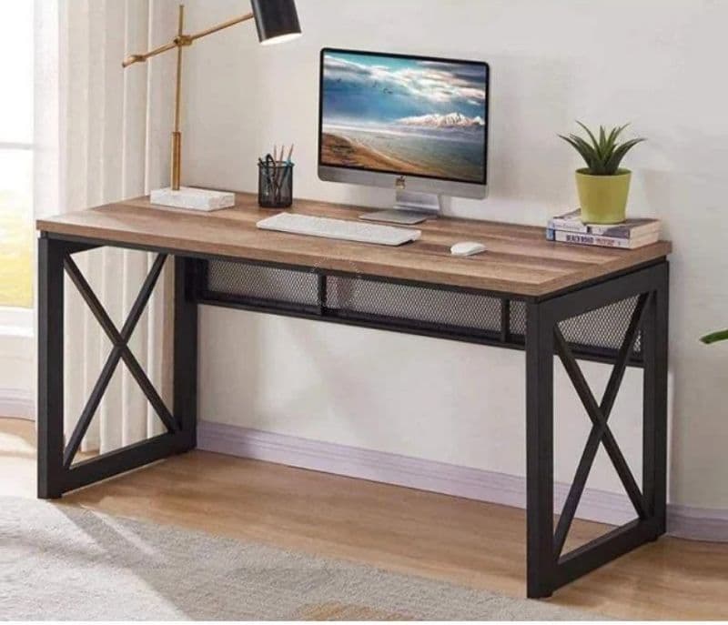 Whitley Wood and Metal Industrial Office Desk