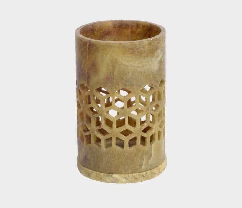 Image 4 for Angie Handcarved Soap Stone Marble Tea Light Holder