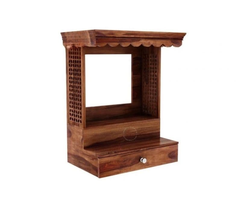 Image 3 for Athena Wooden Mandir for Home (Honey Finish)