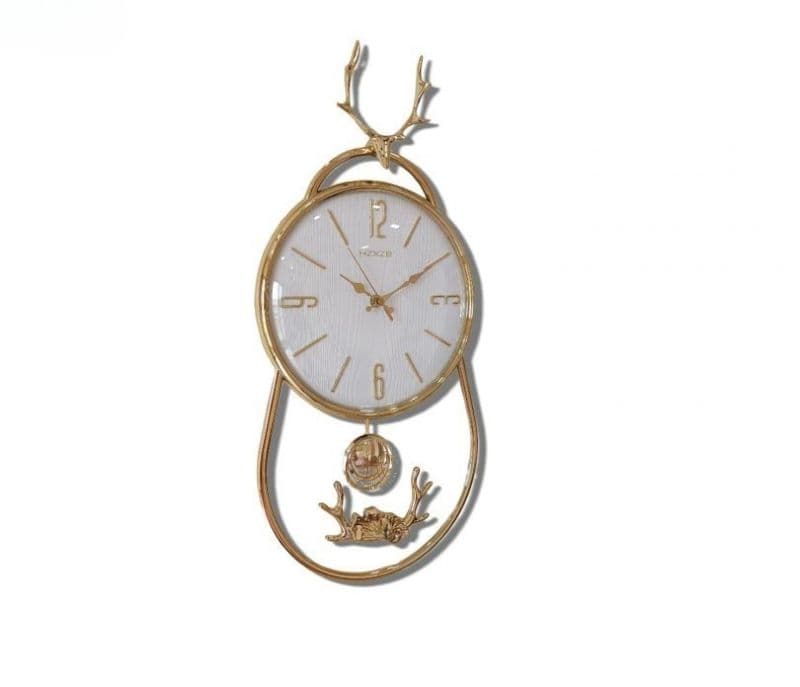 Image 5 for Sutton Minimal Transparent Reindeer Analog Pendulum Wall Clock