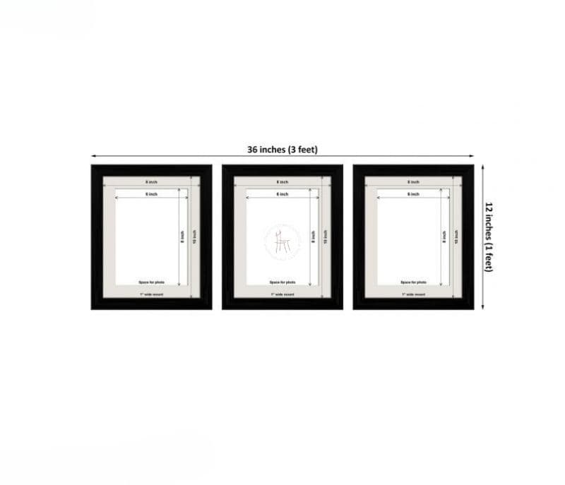 Image 7 for Wren Black Photo Frame With Mount - Set of 3