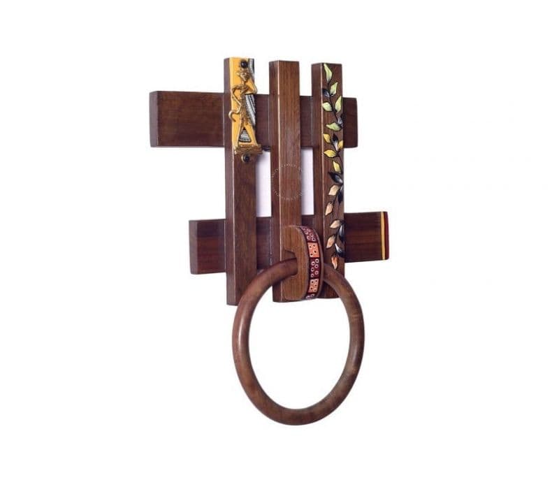 Image 3 for Dakota eafy Slots Handcrafted Towel Hanger