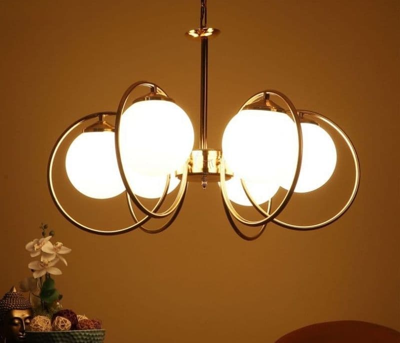 Maryam Modern Glass Chandeliers Gold Finish