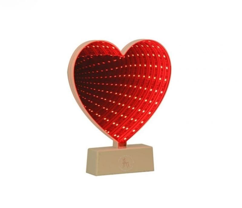 Image 3 for Cassidy Heart shaped LED Lighting with Rose Tinted Mirror