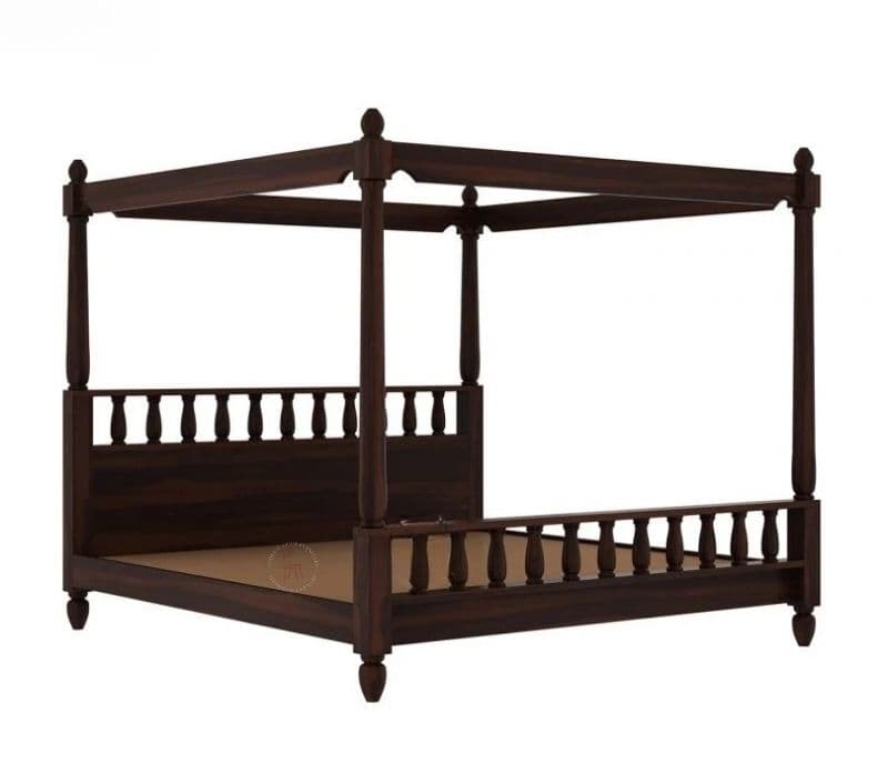 Image 4 for Zilda Poster Bed (Walnut Finish)