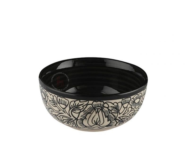 Image 3 for Kalamkari Ceramic Ramen Bowls Set of 4