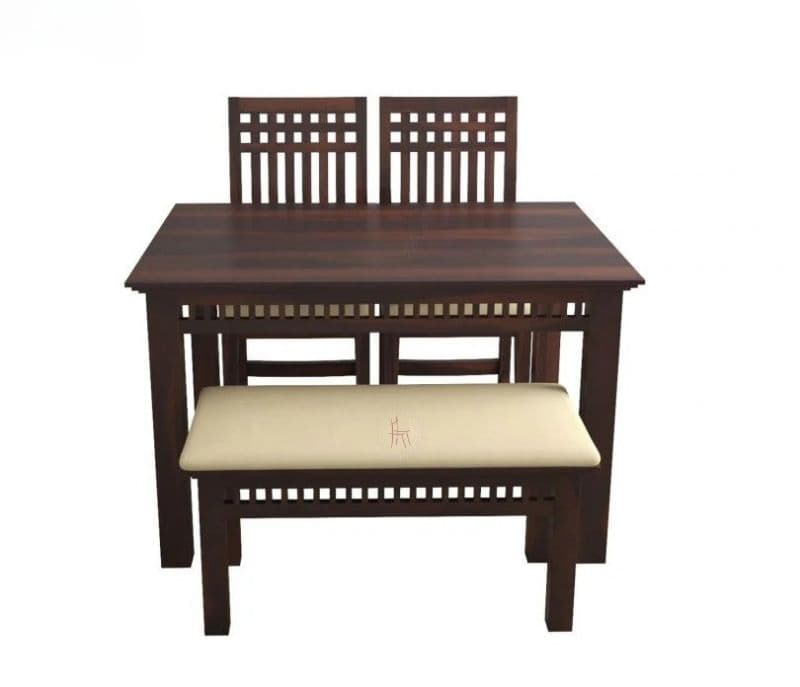 Image 3 for Karter  4 Seater Dining Set with Bench (Walnut Finish)
