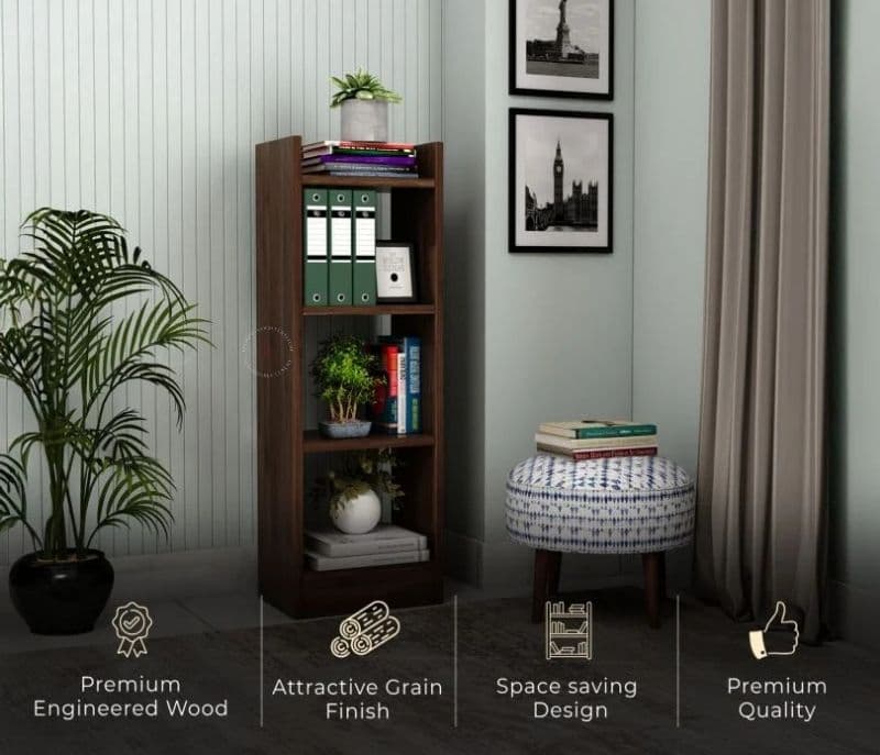 Danna Engineered Wood Book Shelf With Open Storage